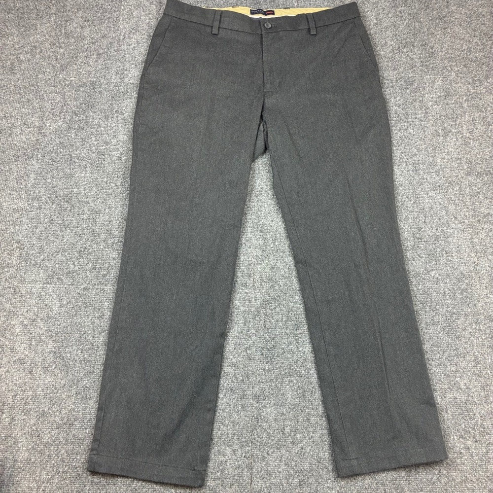 Dockers Signature Khaki Straight Fit Flex Comfort Gray Pants Mens Size 35x29